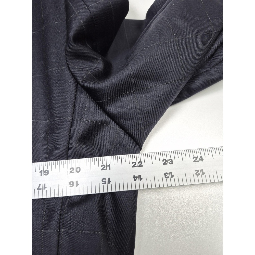Roberto Zanieri Suit Mens 44R Blue Wool Super 140s Check 2 Piece 38x36 Italy NWT - Picture 8 of 16